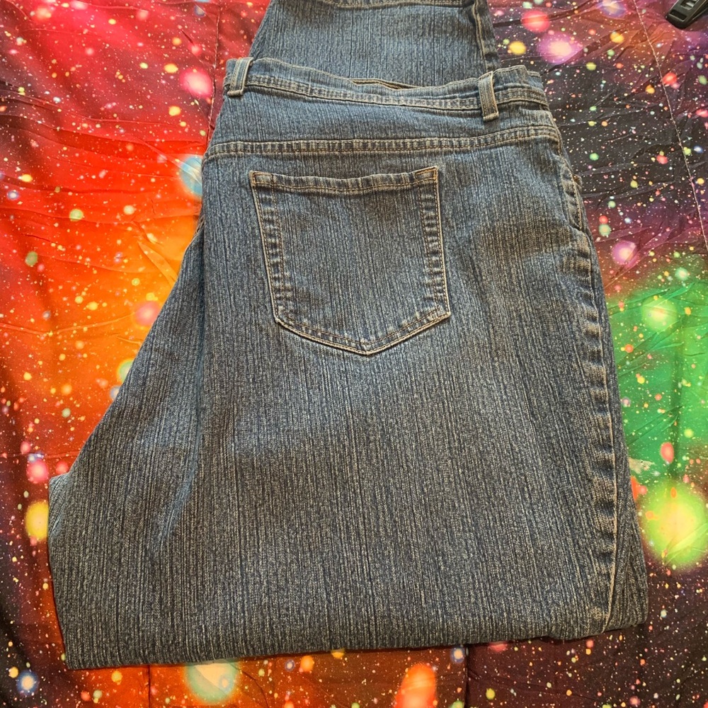 Classic Dark Blue Denim Jeans with Button Detail
